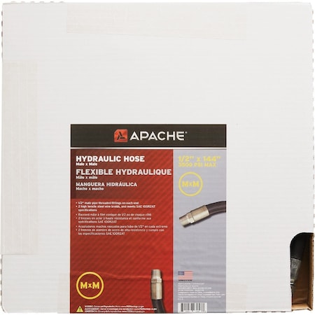 Apache 1/2'' x 144'' Male to Male Hydraulic Hose 98398342