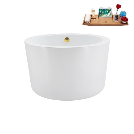 Streamline 41.1 in L, 41.1 in W, Glossy White, Acrylic, Center N3760GLD