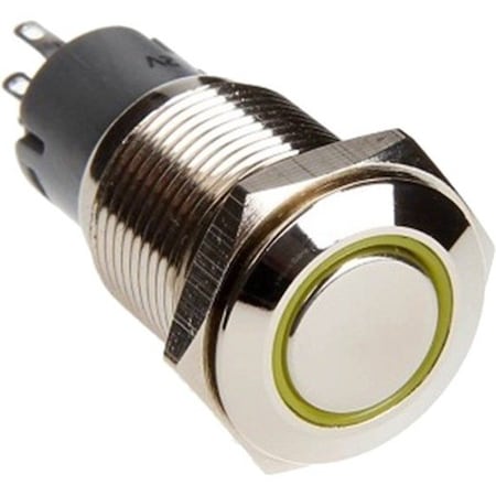 Race Sport 16Mm Flush Mount Pre-Wired Led 2-Position Switch (Yellow) (Each) RS-2P16MM-LEDY