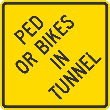 Lyle Ped or Bikes In Tunnel, 24x24, Non-Reflective, Yellow G-13334-NA_24x24