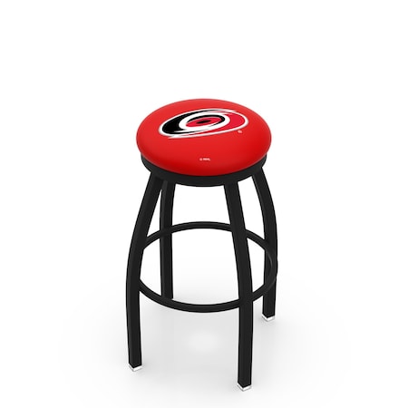 Holland Bar Stool Co 36" Blk Wrinkle Carolina Hurricanes Swivel Bar Stool, Accent Ring L8B2B36CarHur
