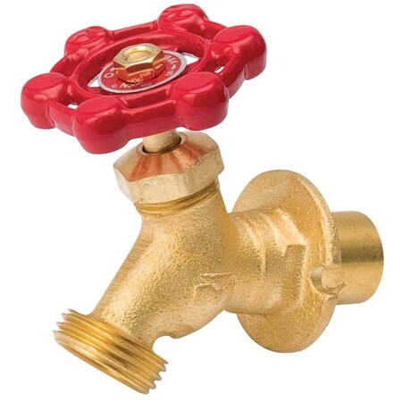 B & K Sillcock Valve, 12 x 34 in Connection, Sweat x Male Hose, 125 psi Pressure, Brass Body 108-503HC