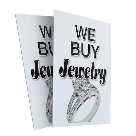 Signmission We Buy Jewelry, Plastic Signs Only 24 Inch x 36 Inch, Corrugated Plastic, 2PK CSB-2436-2PACK-We Buy Jewelry