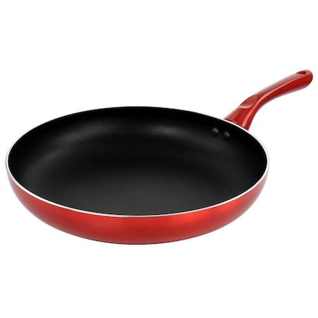 Better Chef 12in Silver Metallic Non Stick Gourmet Fry Pan in Red F1205R