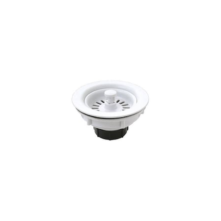Master Plumber Basket Sink Strainer, White Plastic, 3.5-In. 547-656