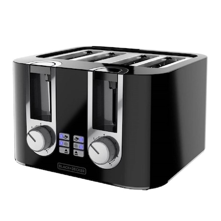Black+Decker Stainless Steel Black/Silver 4 slot Toaster 7.5 in. H X 10.34 in. W X 11.5 in. D TR0045B