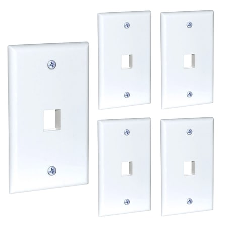 Newhouse Hardware Quickport 1-Port Wall Plate White, 5PK QP1-WH-05