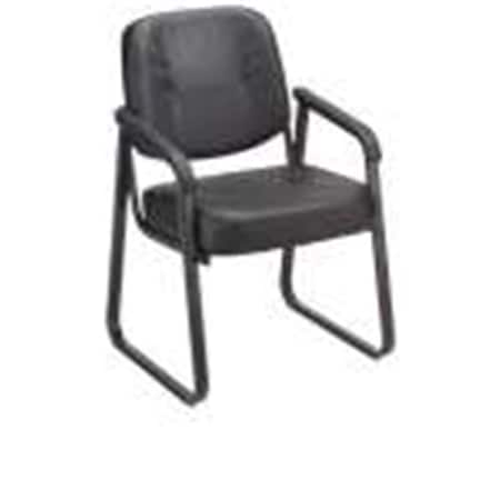 Famous Brand A8049NPV-28V-BK Anti Microbial Reception Chair Black Vinyl Upholstered YYGB-250787BK