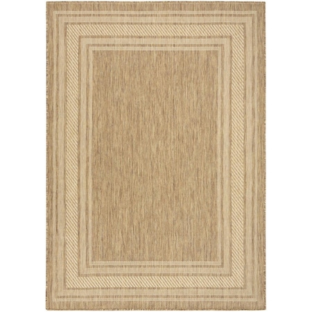 Homeroots 6' X 9' Natural Geometric Indoor Outdoor Area Rug 572875