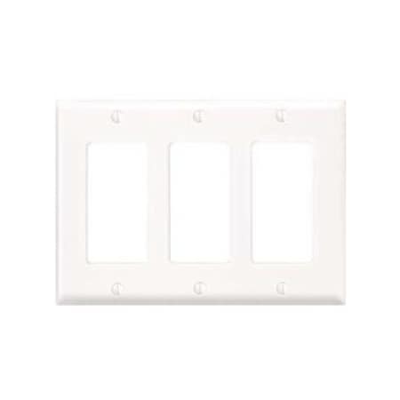 Leviton Decora Wallplate, Standard Size, Gang 3, Brown 80411-N