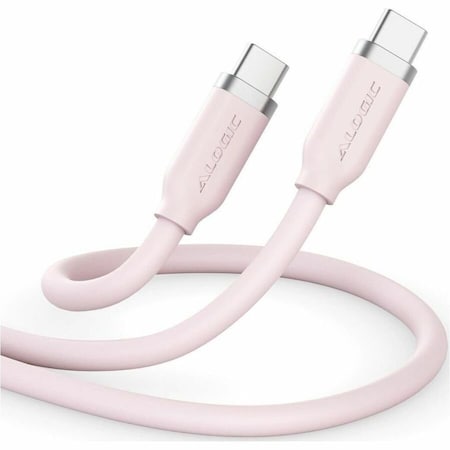 Alogic ELEMENTS SILICONE 5A/240W USB2 USB-C TO C MALE CABLE WITH CABLE TIE, PINK 2M ELSI5U2CCPK2