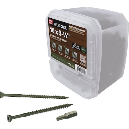 Grip-Rite DeckForce PrimeGuard Nano No, 10 x 3-1/2'' Star Drive Green Screw, 5 Lb. GRDF312STGR5