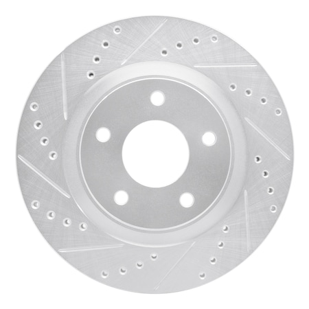Dynamic Friction Co DFC Brake Rotor - Drilled and Slotted - Silver 631-67100L