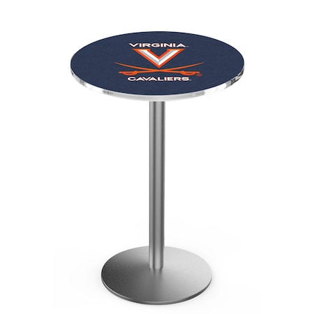 Holland Bar Stool Co 42" Stainless Steel Virginia Pub Table, 36" dia. Top L214S4236Vrgnia
