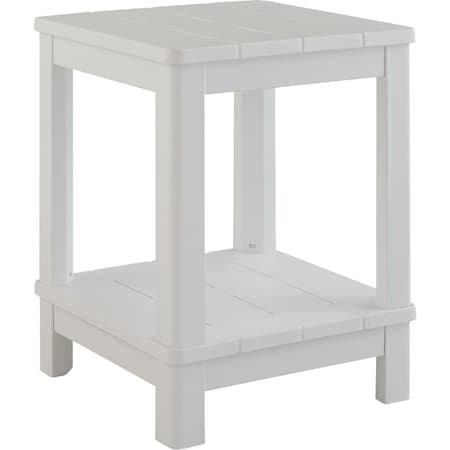 Adams Keter White 16'' Square Resin Deluxe Side Table 259977