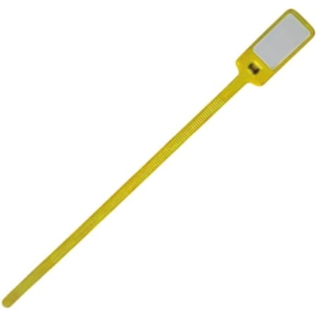 Kable Kontrol Write On Zip Tie Tags, 6in L, 40 Lbs Strength, 1-3/8in x 5/8in Flag Size, 100Pcs, Yellow, 100PK CTWO-NF-6-40-YW