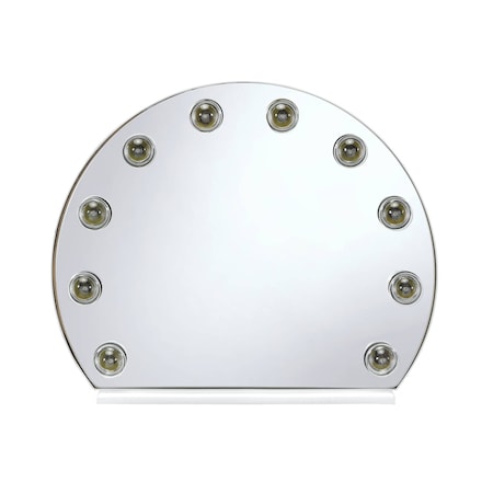 Homeroots 15" White Abstract Metal Framed Mounted Accent Mirror 485936