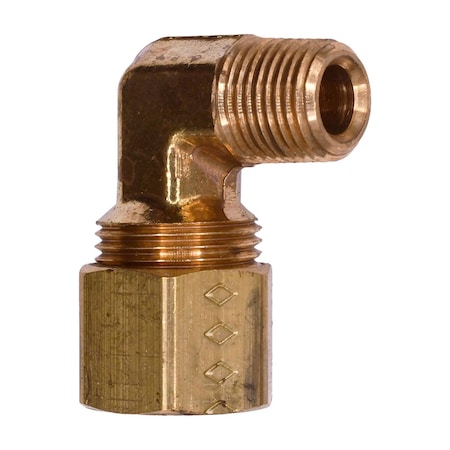 Auveco Brass 90 Degree Male Compression Adapter 3/8in Tube 1/8in Pipe, 5PK 164