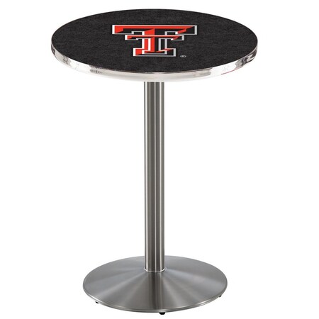 Holland Bar Stool Co 36" Stainless Steel Texas Tech Pub Table, 36" dia. Top L214S3636TXTech