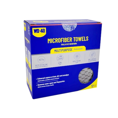 Wd-40 2-in-1 Multipurpose Microfiber Towel - Gray Color, 12PK L40185