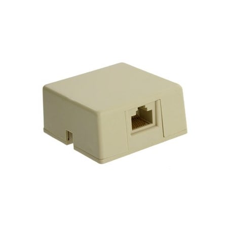 Leviton Telephone Wall Jack, Ivory 40278-SBI