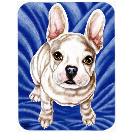 Carolines Treasures Diamond in Blue French Bulldog Glass Large Cutting Board AMB1351LCB