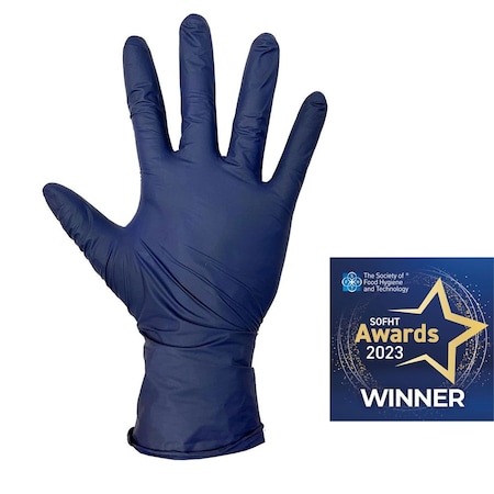 Detectamet 455-A265, Disposable Gloves, 4 mil Palm, Nitrile, Powder-Free, XL, 100 PK, Blue 455-A265-S092-X31