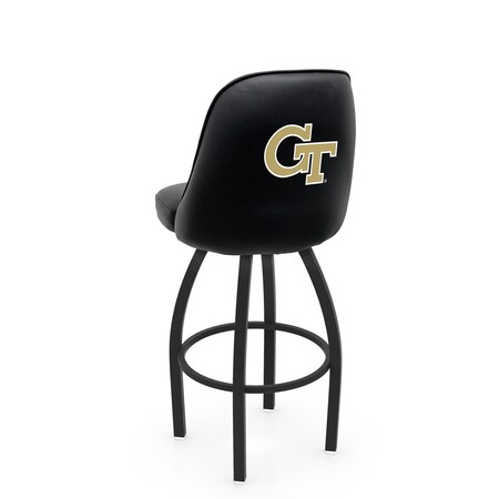 Holland Bar Stool Co Logo Grizzly Georgia Tech 25 in. Swivel Counter Stool with Black Wrinkle Finish L048