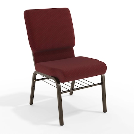 Flash Furniture Fabric Church Chair w/Book Pouch, Brgundy XU-CH-60096-BYXY56-BAS-GG