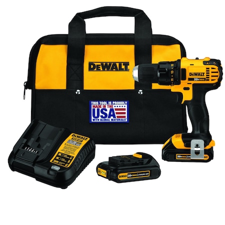 Dewalt COMPACT LIGHTWEIGHT CORDLESS DRILL/DRIVER KIT, .5 CHUCK, 20 V DC, 0 TO 600/0 TO DCD780C2