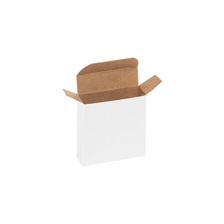Bubblefast 1000-3 x 7/8 x 3'' White Reverse Tuck Folding Cartons, 1000PK BFRTC23W