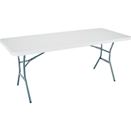 Lifetime FoldinHalf Table, Steel Frame, Polyethylene Tabletop, GrayWhite 5011