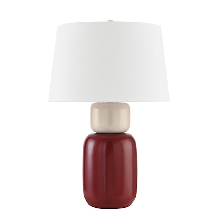 Mitzi Zoe Feldman X Batya 1 Light Table Lamp 55 In. Aged Brass/Ceramic Bordeaux Blush HL890201-AGB/CBB