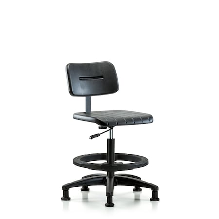 Blue Ridge Ergonomics Basic Poly Med Bench Chair, BF, Glides, Polyurethane, 19-1/2" to 27-1/2" Seat Height BR-BPMBCH-RG-BF-RG