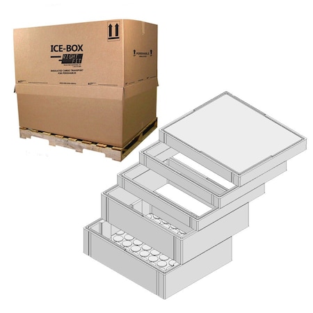 Polar Tech Industries Insulated Shipping Kit, 46 in H, 2 in Wall Thickness, White GE101 AV SK2EC