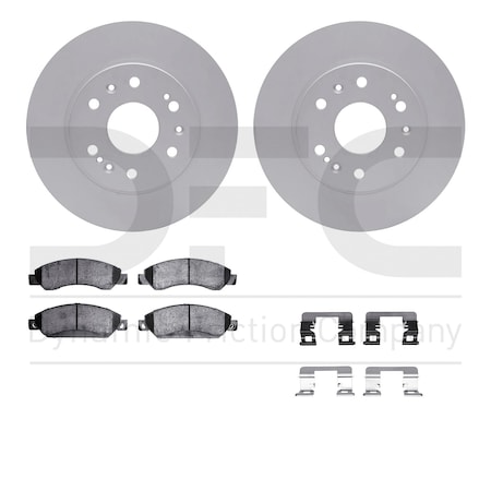 Dynamic Friction Co DFC GEOSPEC Coated Rotor- Heavy Duty Brake Pad includes Hardware 4412-48023