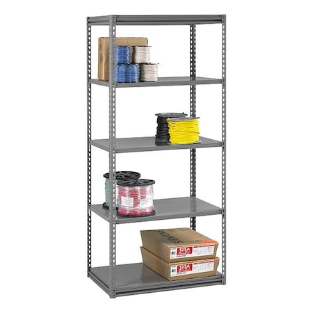 Tennsco Boltless Shelving Unit, 18-5/8"D x 48-5/8"W x 96"H, 5 Shelves, Steel ZA8-4818S-5D