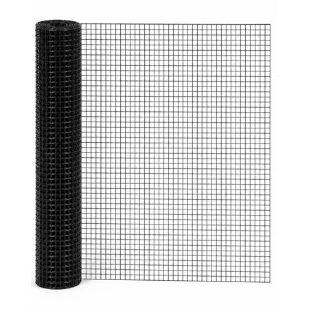 Wrightmaster 48 in. x 50 ft. 19-Gauge Animal-Safe Black Vinyl Coated Poultry Fencing, 1/2 Grid ZoroP503851