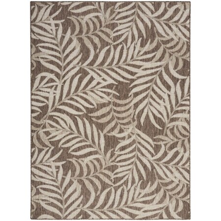 Homeroots 5' X 7' Brown And Ivory Palm Leaf Indoor Outdoor Area Rug 552508