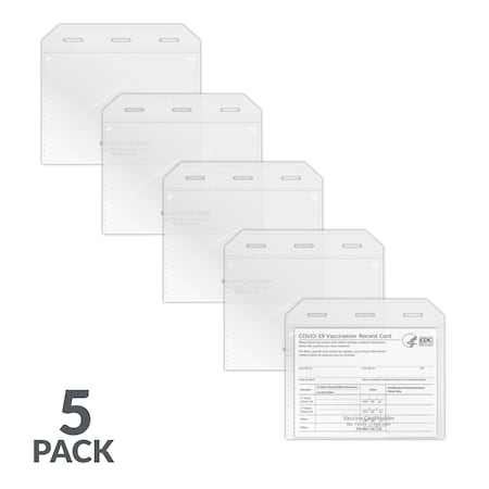 C-Line Products 3" x 4" COVID-19 Vaccine Card Holder, 5/PK 19105