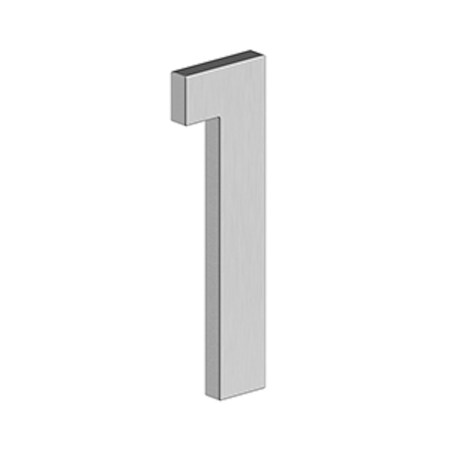 Deltana 4 Stainless Steel House Number 1 with Risers Satin Stainless Steel Finish RNB1U32D