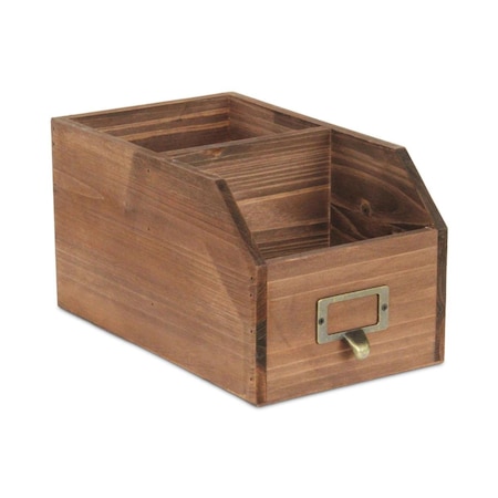 Cheungs Cheung s Wooden Organizational box with 2 Storage Compartments and Label Slot FP-3763