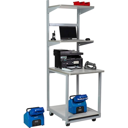 Global Industrial Mobile Powered Workstation w/ 2 Swappable LiFePO4 Batteries 651317GY2S