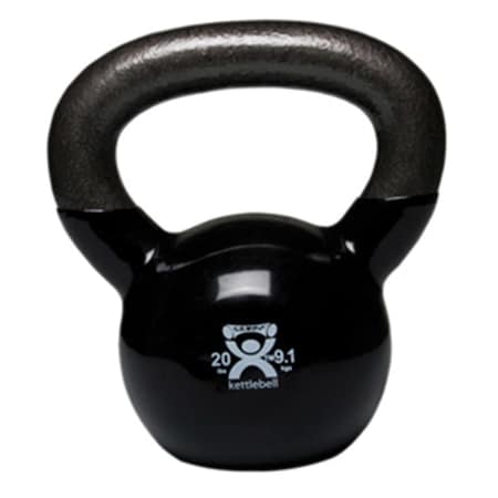 Cando International 20 lbs Vinyl Coated Kettlebell, Black CanDo-10-3195