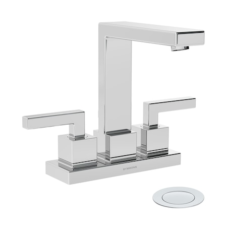 Symmons Duro 4 in. Centerset Two-Handle Bathroom Faucet with Push Pop Drain (1.0 GPM) SLC3612PP