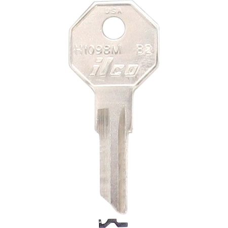 Kaba Ilco Briggs B2 Nickel Plated Lawn Mower Key, H1098M, 10PK AL2931802B