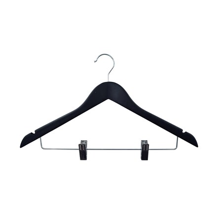 Rdi Womens Hanger Black Contoured Clip Set Standard Hook Chrome 100cs, 100PK HGW-BCT-STC