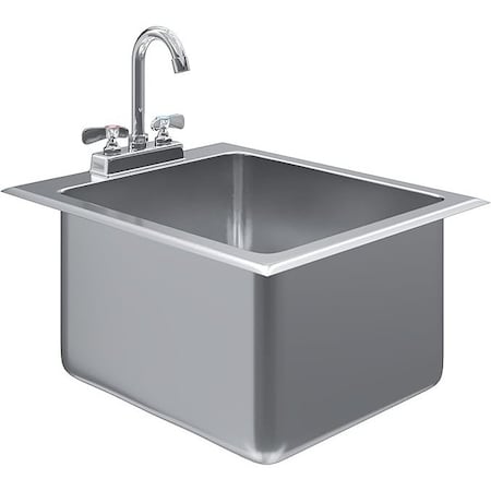 Amgood Stainless Steel 1 Compartment Drop-In Sink. Bowl 14 in. x 16 in. x 10 in. With Faucet SINK DIS S1C-141610-F-Z