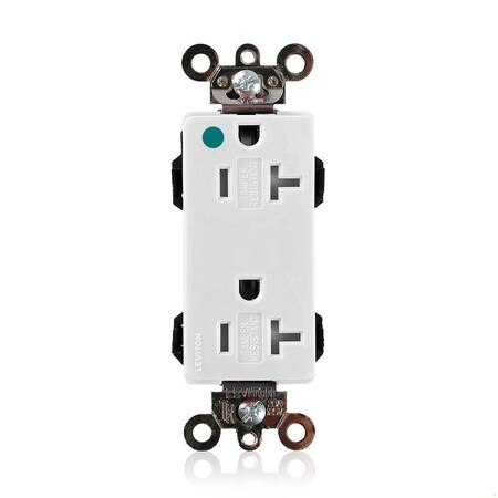 Leviton Straight Blade Receptacle, 5-20R, 20 A, 125V AC, Flush Mount, Self-Grounded MT163-HGW