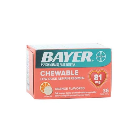 Bayer Aspirin Child Chewable, NSAID, 81mg, 36PK 12843013105
